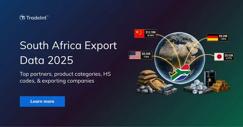 South Africa Export Data 2025: Top Partners, Products Analysis