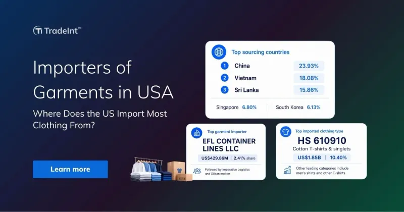 Importers of garments in USA: Where does US import apparel?