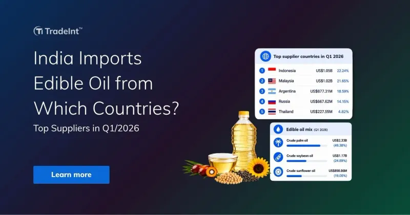 India imports edible oil from which countries in Q1/2026?