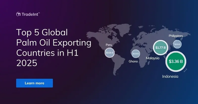 Top 5 Global Palm Oil Exporting Countries in H1 2025