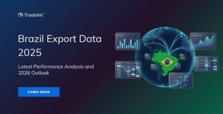 Brazil export data digital globe visualization highlighting Brazil’s trade performance, export routes, and HS code analytics.