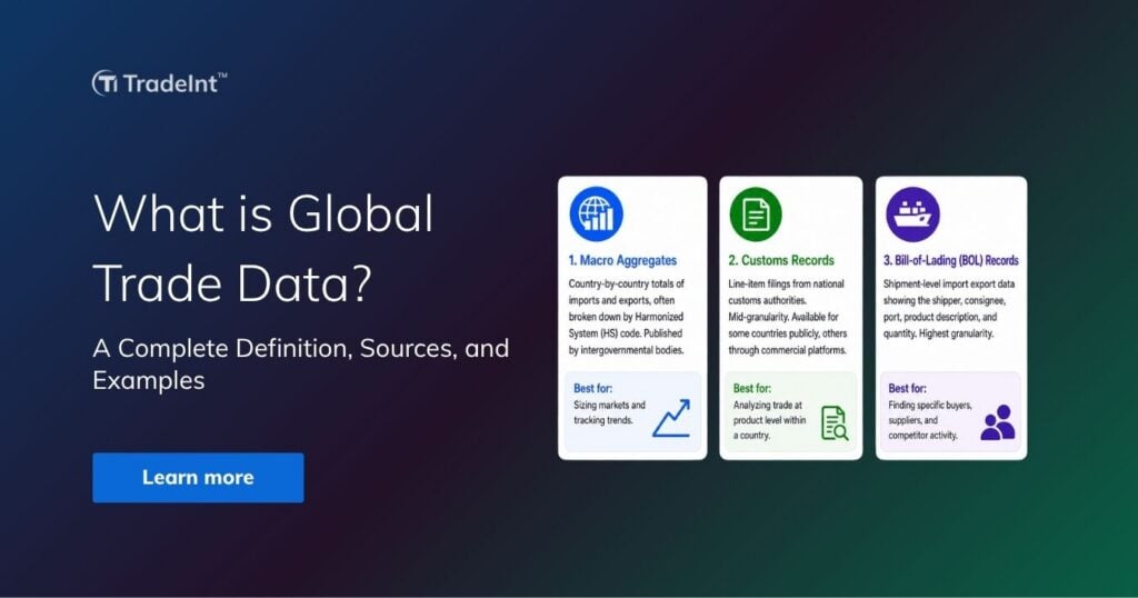 What is Global Trade Data? Definition, sources, sample data